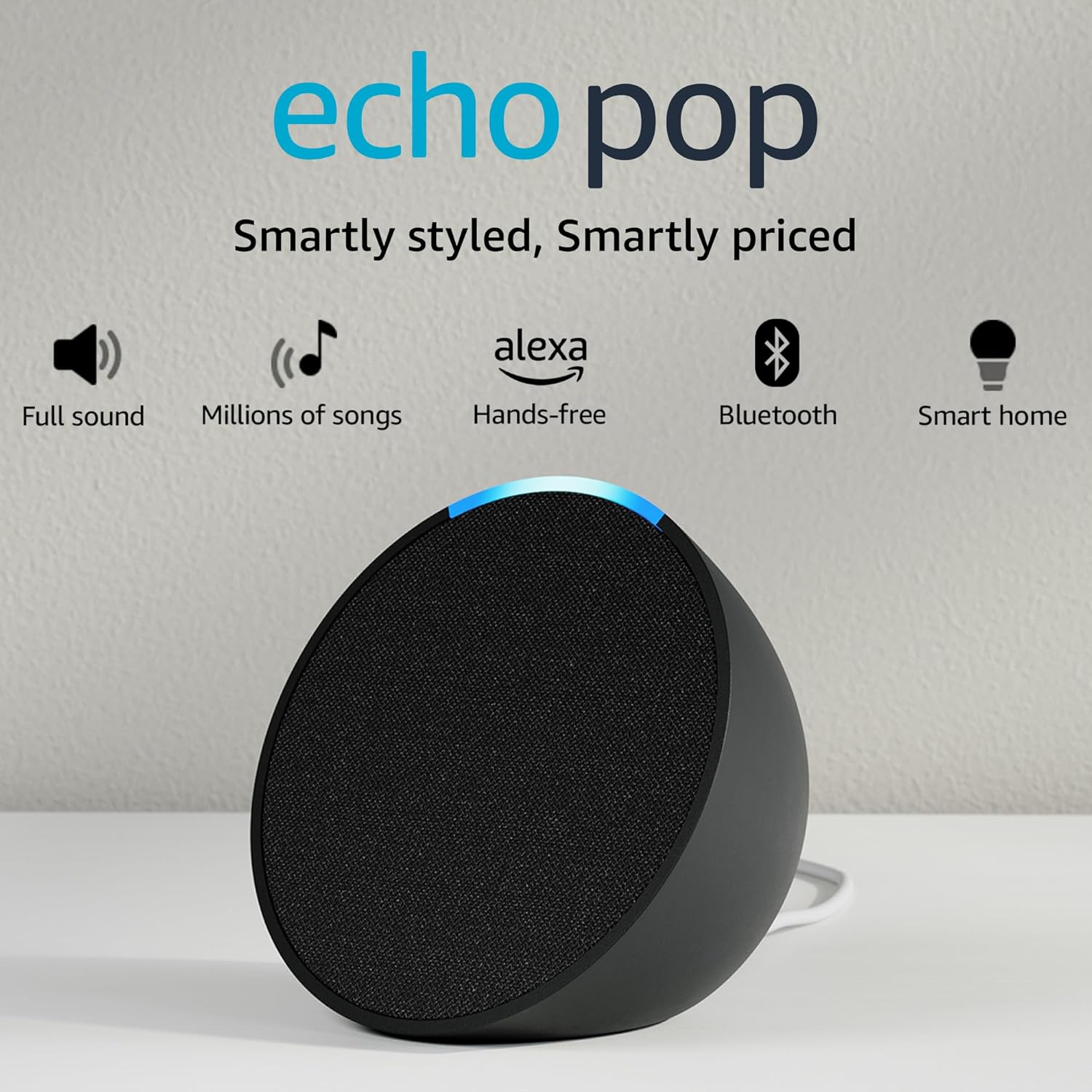 Amazon Echo Pop Smart speaker with Alexa and Bluetooth Loud sound